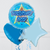 Birthday Boy Blue Stars Inflated Foil Balloon Bunch