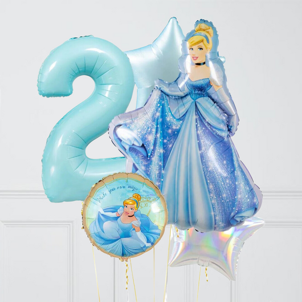 Cinderella Princess Birthday Inflated Birthday Balloon Bunch