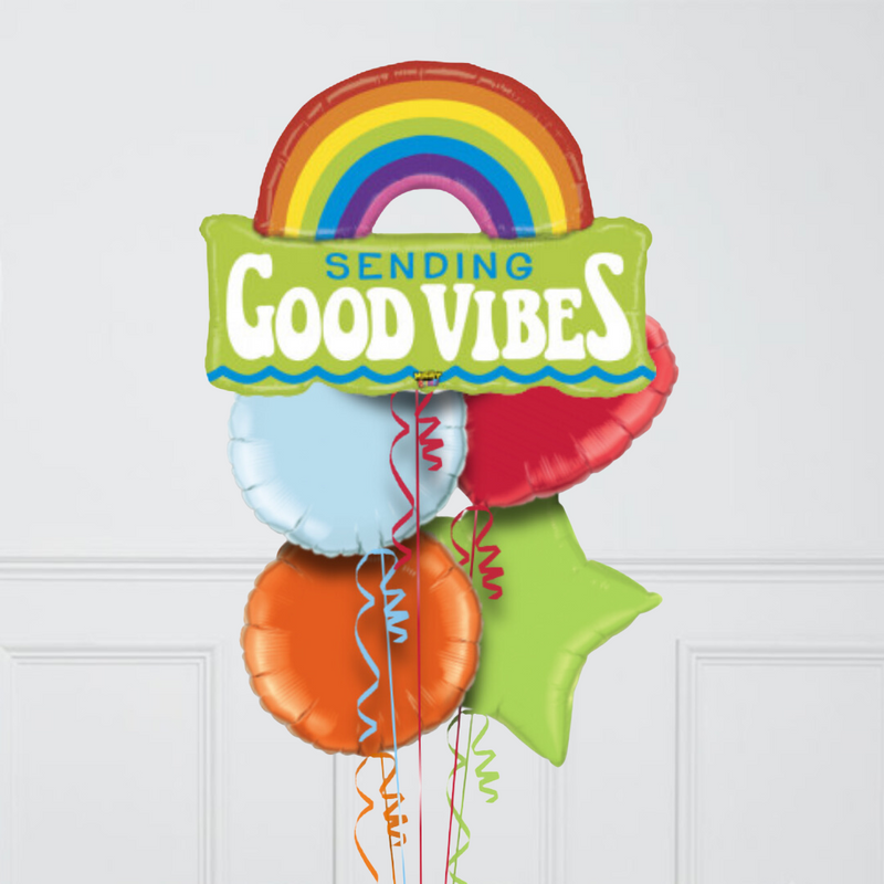 Good Vibes Inflated Foil Balloon Bunch