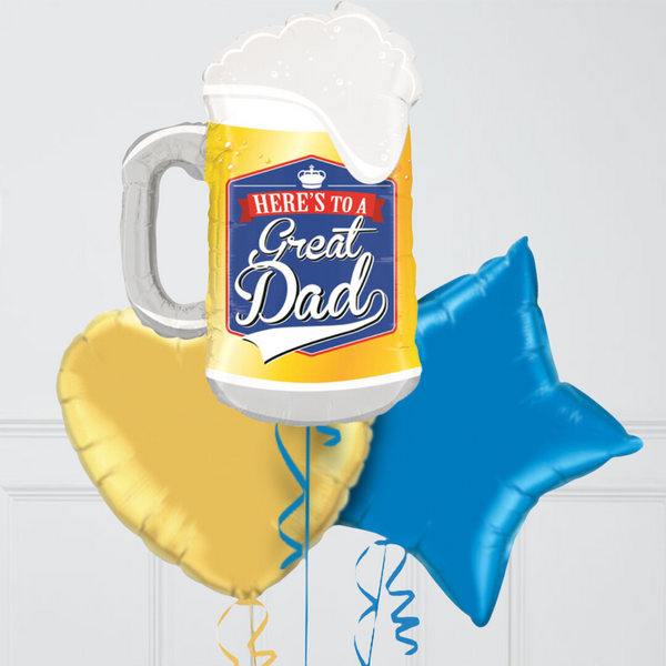 Here's to A Great Dad Inflated Foil Balloon Bunch