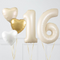 Inflated Cream Gold Birthday Balloon Numbers