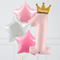 Number 1 Crown Pink First Birthday Balloon Package