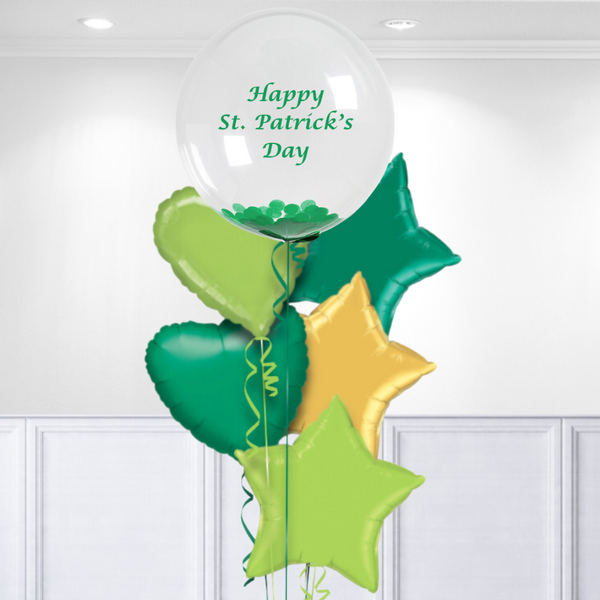 Personalised St Patrick's Day Bubble Balloon Bunch