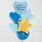Personalised Blue Hearts Inflated Foil Balloon Bunch