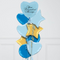 Personalised Blue Hearts Inflated Foil Balloon Bunch