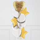 Personalised Gold Hearts Inflated Foil Balloon Bunch
