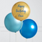 Personalised Sapphire Blue Inflated Orb Balloon Trio