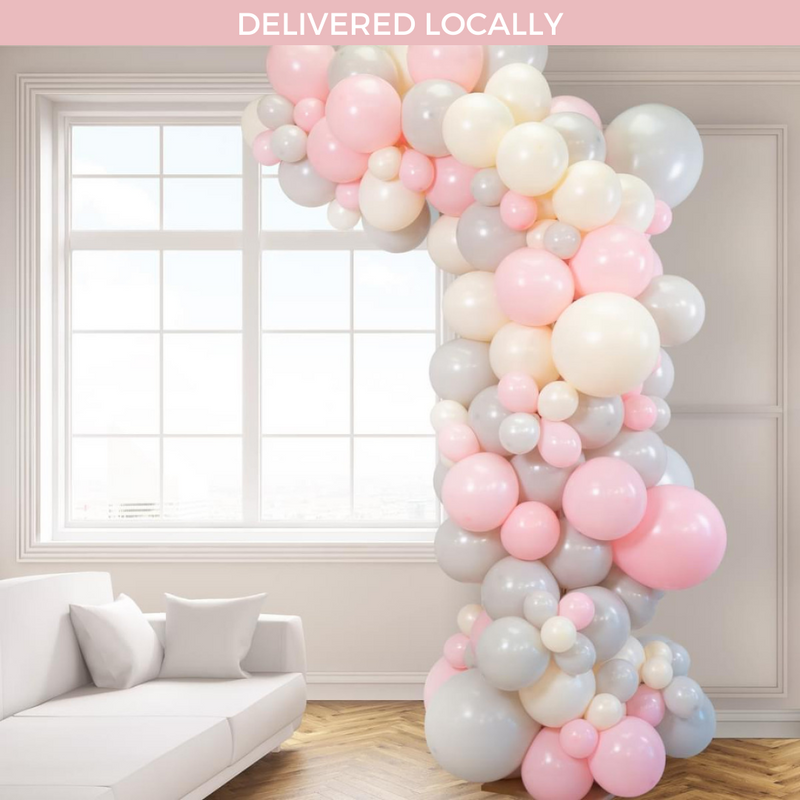 Macaron Pink Asymmetric Balloon Arch
