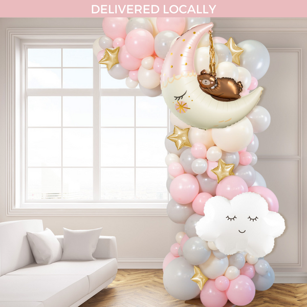 Macaron Pink Baby Asymmetric Balloon Arch