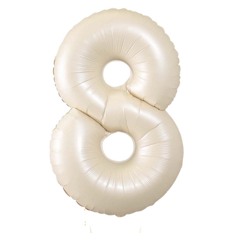 Number Satin Cream Large Shape Balloon