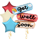 Get Well Soon Plaster Foil Inflated Balloon Bouquet