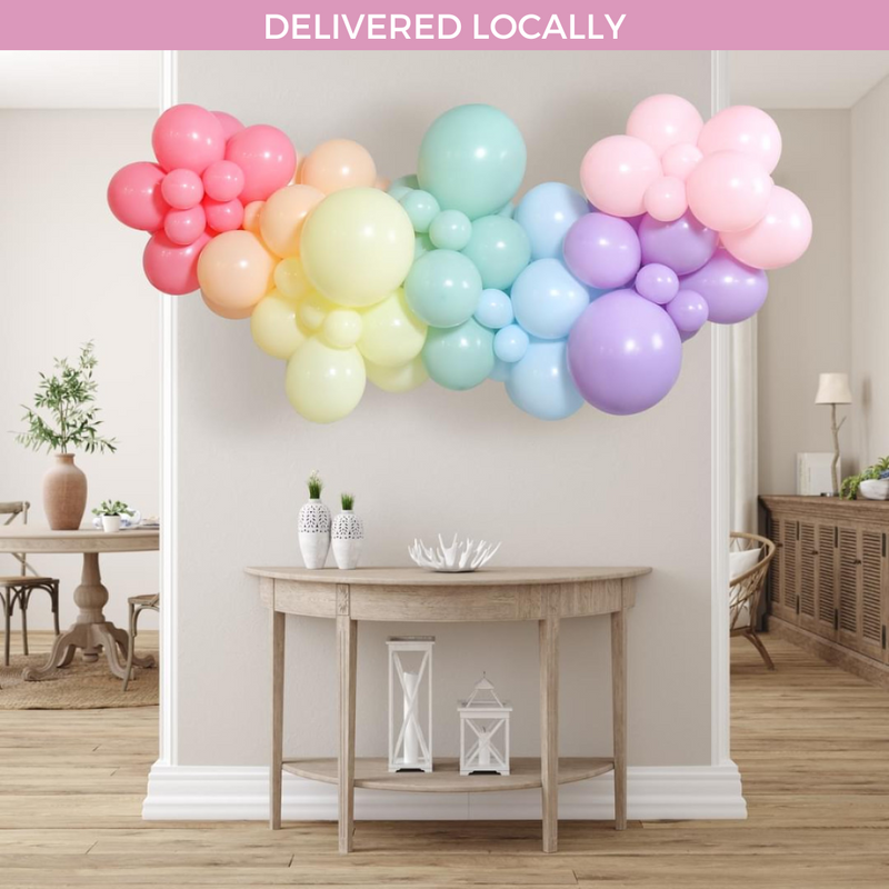 Pastel Rainbow Inflated Balloon Garland