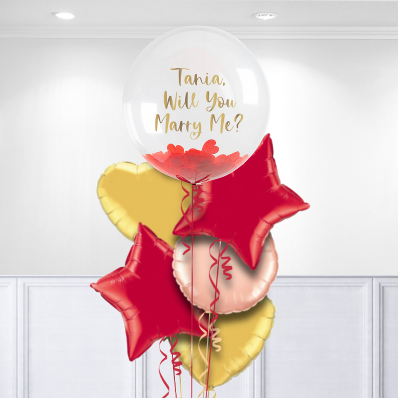 Red & Gold Bubble Balloon Bunch