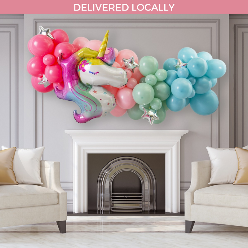 Pastel Unicorn Inflated Balloon Garland