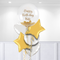 Personalised Gold & White Bubble Balloon Bunch