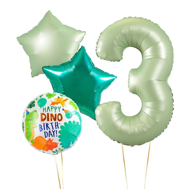 Dinosaur Green Birthday (one number)