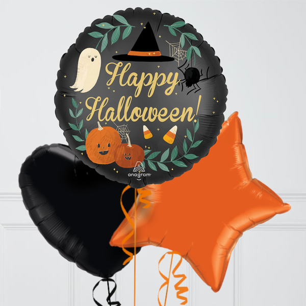Happy Halloween Cute Pumpkins Foil Balloon Bunch