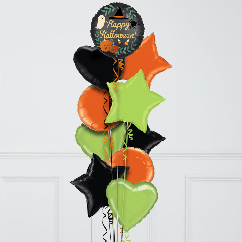 Happy Halloween Cute Pumpkins Foil Balloon Bunch