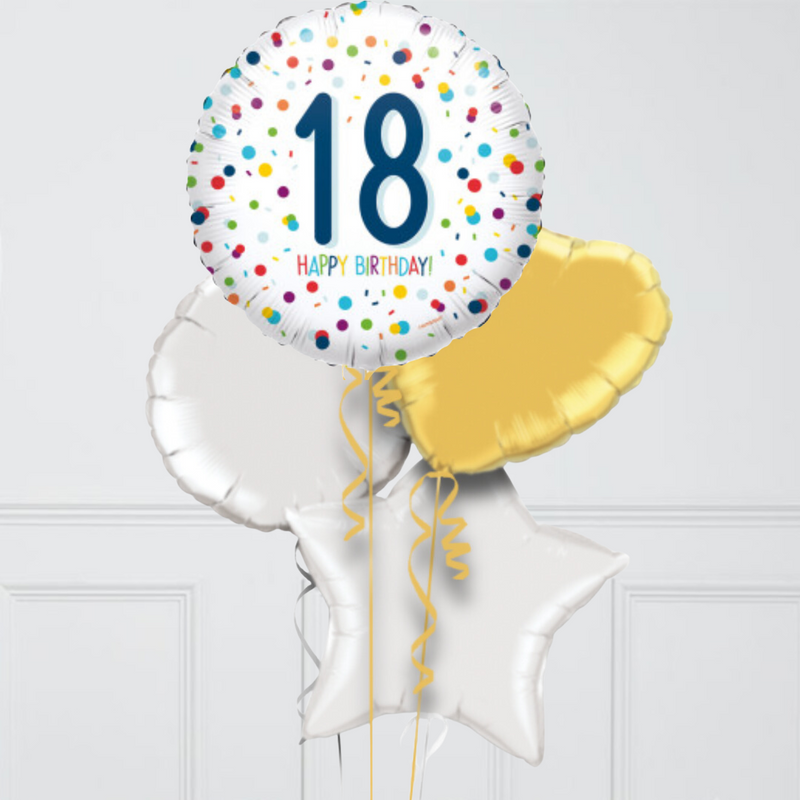 18th Birthday Colourful Foil Balloon Bunch
