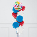21st Birthday Rainbow Confetti Inflated Foil Balloon Bunch