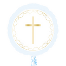 gold cross confirmation balloon bouquet 