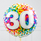 30th Birthday Rainbow Confetti Inflated Foil Balloon Bunch