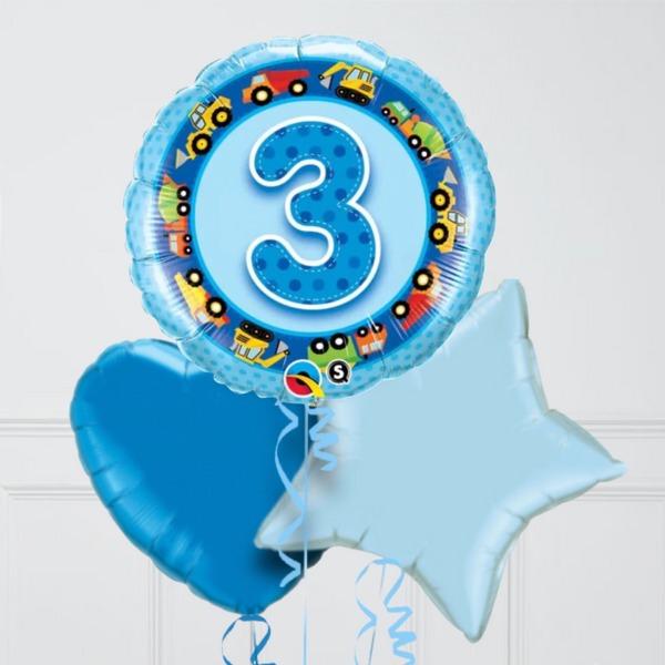 3rd Birthday Blue Balloon Bouquet