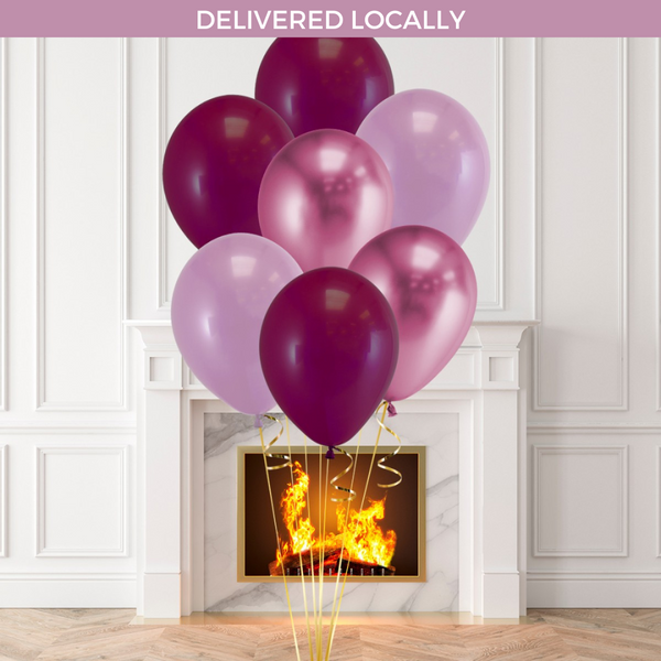 Mulberry Chrome Party Helium Latex Balloon Bunch