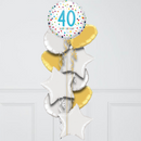 40th Birthday Colourful Foil Balloon Bunch