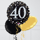 40th Birthday Elegant Sparkles Foil Balloon Bunch