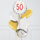 50th Birthday Colourful Foil Balloon Bunch