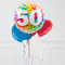 50th Birthday Rainbow Confetti Inflated Foil Balloon Bunch