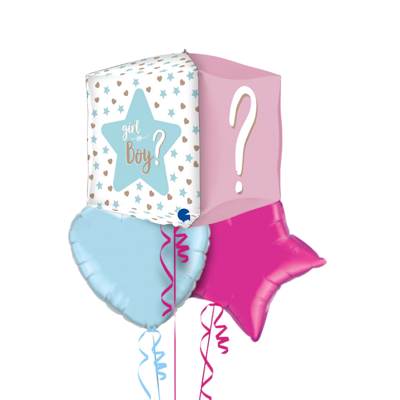 Gender Reveal Foil Inflated Balloon Bouquet