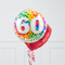 60th Birthday Rainbow Confetti Inflated Foil Balloon Bunch