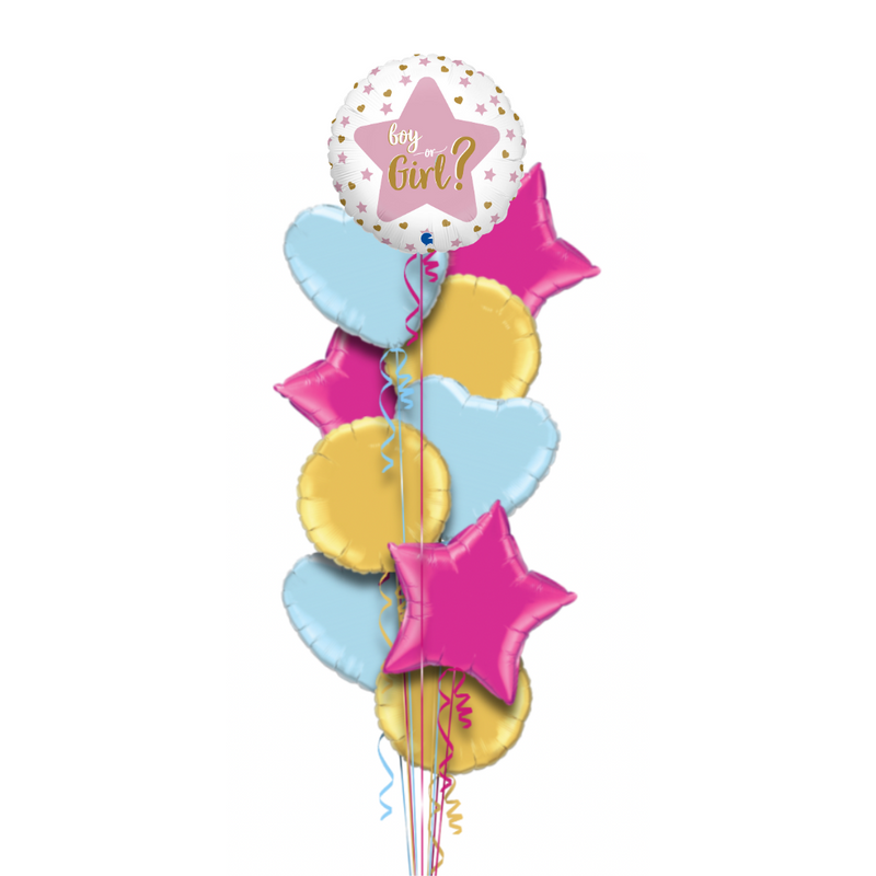 Gender Reveal Foil Inflated Balloon Bouquet | Gender Reveal Balloon