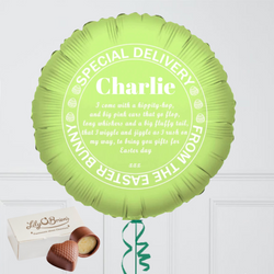 Personalised Special Delivery Easter Balloon and Free Chocolate