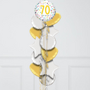 70th Birthday Colourful Foil Balloon Bunch