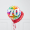 70th Birthday Rainbow Confetti Inflated Foil Balloon Bunch