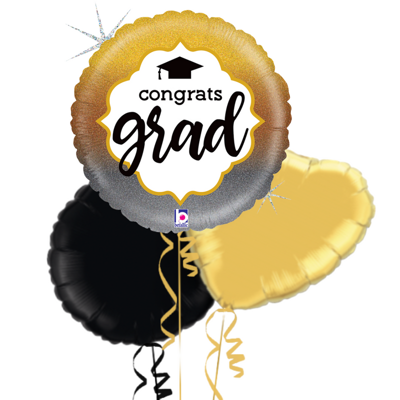 Gold Graduation Foil Balloon Bouquet