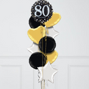 80th Birthday Elegant Sparkles Foil Balloon Bunch