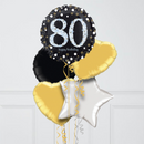 80th Birthday Elegant Sparkles Foil Balloon Bunch