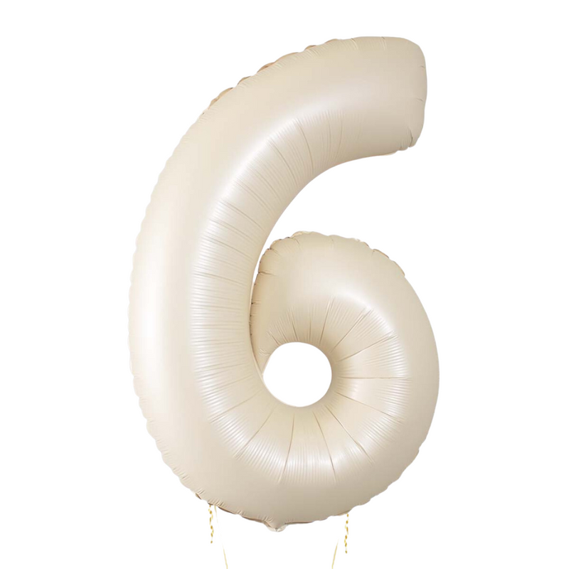 Number Satin Cream Large Shape Balloon