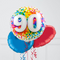 90th Birthday Rainbow Confetti Inflated Foil Balloon Bunch