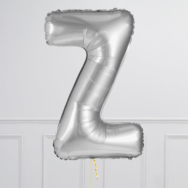 Inflated Silver Letter Balloons