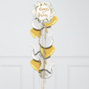 Always & Forever Gold Hearts Inflated Foil Balloon Bunch