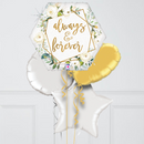 Always & Forever Gold Hearts Inflated Foil Balloon Bunch