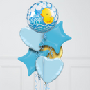 Baby Boy Duck Stars Inflated Foil Balloon Bunch