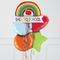 Back To School Rainbow Inflated Foil Balloons