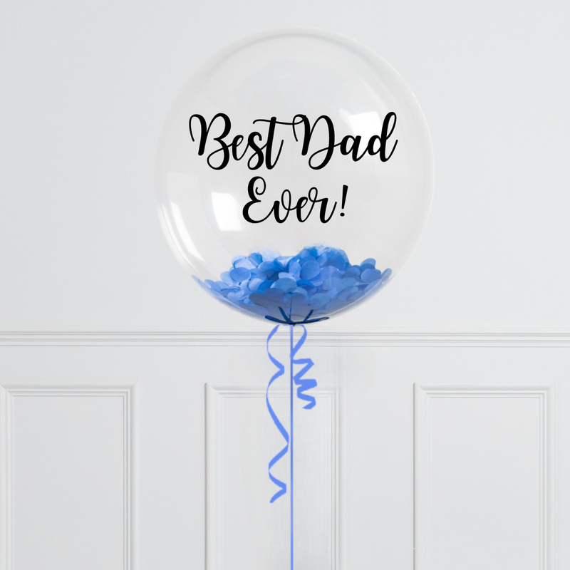 Personalised Best Dad Ever Confetti Bubble Balloon