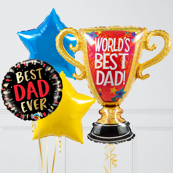 Best Dad Trophy Father's Day Inflated Balloon Package